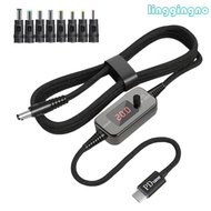 RR Multiple Voltages Type C To DC5521 Charging Cable Cord 5A for Modems Notebook