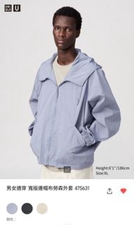 UNIQLO U系列寬版連帽布勞森外套(475631)