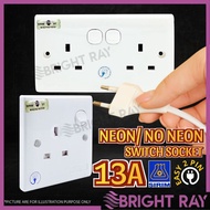 [SIRIM] 13A 3 Pin Switch Socket Wall Switch Wall Socket Plug Socket DIY Socket Wall Plug Suiz Lampu 