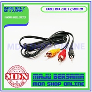 Rca cable 2 to 1 2.5mm 2meter