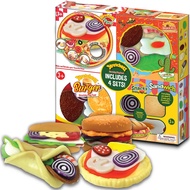 Stretcheez Play Food Combo Set Including Hamburger, Pizza, Burrito, and Sandwich - Realistic and Squ