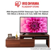 IRIS Ohyama SAB-100 ESTES Telescopic Type TV Cabinet, TV Console, TV Table, Width 100cm, Walnut/ Whi