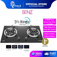Senz 2 Burner 4 Fire Modes (6.4KW) Built In Gas Hob Stove Tri-Ringz Technology SZ-GS388 Dapur Gas