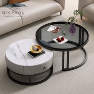 Rock Plate Glass Coffee Table Home Living Room Small Household Coffee Table Combination Scandinavian