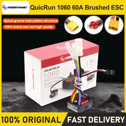 Original HobbyWing QuicRun 1060 60A Brushed Electronic Speed Controller ESC For 1:10 RC Car Waterpro