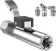 Enovorld Grease Gun Coupler, Equipped with 3 PCS Grease Adapter, 12000 PSI High Pressure Grease Fittings Compatible with All Grease Guns 1/8" NPT Grease Gun Fittings.