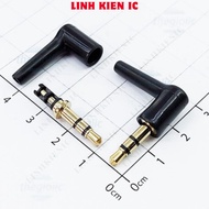[3 Pieces]- 3.5mm Male Audio Jack 3 Pole Welded Perpendicular Wire Linhkien IC