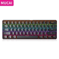 MUCAI MKA610 RGB USB Mini Mechanical Keyboard Red Switch 61 Key Wired Computer Notebook Portable Key