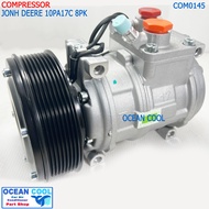 คอมเพรสเซอร์ จอห์น เดียร์ 10PA17C 8PK 12v COM0145 Compressor JONH DEERE 10PA17C 8PK 12v คอมแอร์รถตั