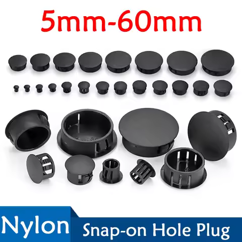 Snap-on Hole Plug 5mm~60mm Black Plastic Hole Plug Snap-on Cover HoleNylon Plugs Dust Caps End Caps