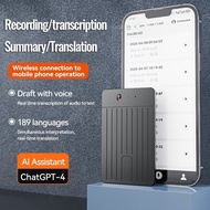 ChatGPT4 AI Voice Recorder Noise Cancelling Chip RealTime Transcription Tool BT Connection AI Noteta