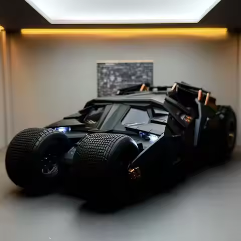 1:18 Cool Batmobile alloy model toys, exquisite desktop ornaments, cool sound and light spray, Chris