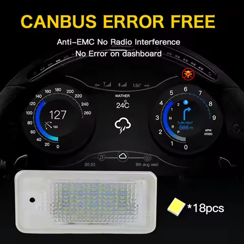 2PCS LED Number License Plate Light Canbus For Audi A3 A4 S4 RS4 B6 B7 A6 RS6 S6 C6 S5 Q7 A8 S8 Avan