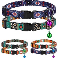 Cat Collar Breakaway 2PCS Adjustable Pattern Tribal Aztec Southwest Safety Pet Collars for Cats Kitt