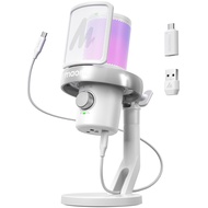 MAONO ไมโครโฟนไร้สาย DM40ไร้สาย AI RGB สำหรับเล่นเกมไมโครโฟนคอนเดนเซอร์การรับส่งข้อมูลแบบสองทิศทางมี