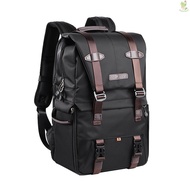 K&amp;F CONCEPT Camera Backpack Photography Storager Bag Side Open Available for 15.6in Laptop with Rainproof Cover Tripod Catch Straps for SLR DSLR Black  Came-022