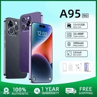 โทรศัพท์มือถือ A95 หน้าจอขนาดใหญ่ 7.5นิ้ว Smartphone 4G/5G แรม12GB รอม512GB Smartphone รองรับ2ซิม รอ