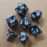 DFGFIN 7Pcs/set 7-Die ลูกเต๋า DND เกมตาราง D4 D6 D8 D10 D12 D20 ลูกเต๋าเกม ทนทานต่อการใช้งาน เกมปาร์