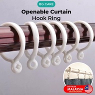 Openable Curtain Rod Ring Hook Eyelet Ring Hanging Buckle Hanger Hook Shower Curtain Penyangkut Langsir Bulat