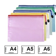 5 Pcs Storage File Folder Mesh Zipper Pouch File Organizer for A4 A5 A6 Document Bag Waterproof Zip 