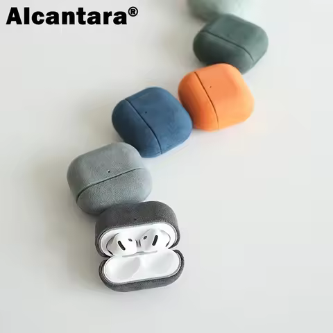 100% ALCANTARA Leather Case for AirPods Pro 3 Pro3 Luxury Suede Leather Cases for AirPod 4 Pro 3 2 H