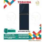 [NUR] TOSHIBA 5 STAR ORIGIN INVERTER REFRIGERATOR (270L) GR-RT300WE-PMY