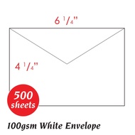 6 1/4" x 4 1/4" White Envelope | A6 Envelope - Postcard Envelope - Sampul Surat Putih - Sampul Poska