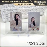 1/2/3 Slots Akrilik Sudah Termasuk Stand Kaki Bingkai Postcard Acrylic / Pigura Photo Postcard Photo