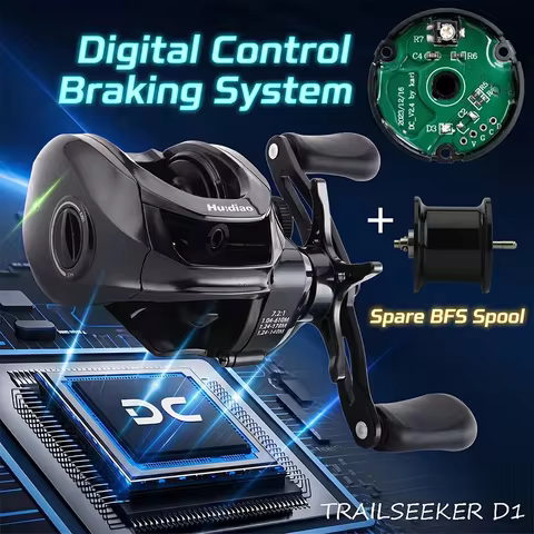 Huidiao TRAILSEEKER D1 Ultralight DC Baitcasting Reel 155g BFS Baitcaster 7.2:1 Zero Backlash 5+1BB 