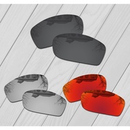 E.O.S 3 Pairs Black & Silver & Fire Red Polarized Replacement Lenses for Oakley Fives Squared Sungla