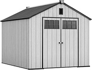 YITAHOME 8x10 FT Outdoor Storage Shed with Floor, Plastic Garden Shed for Bikes, Tools, and Pool Sup