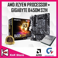 Gigabyte B450M-S2H B450 AM4 MOTHERBOARD + AMD RYZEN ATHLON / RYZEN 3 / RYZEN 5 / RYZEN 7 CPU COMBO P