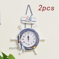 [Dolity2] Mediterranean Wall Clock Silent Nautical Clock for Indoor Dining Room Home
