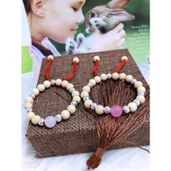 Girls' Mulberry Bracelet Mixed with 9 Silver Balls Committed to Stainless Steel with Lucky Feng Shui