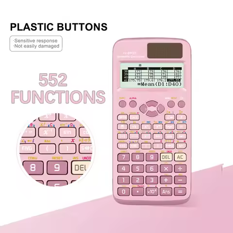1pcs-Pink-FX-991EX - Scientific Calculator Battery Power Advanced, with 552 functions, suitable for 
