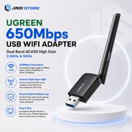 UGREEN USB Wifi Wireless Adapter 650Mbps Antenna High Gain 6dBi Dual Band 2.4GHz 5GHz AC650 90339 Re