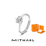 MITHAOL | D-color Moissanite Diamond Ring 1ct Silver 6-Prong