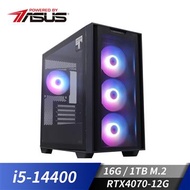 華碩平台[軍夜俠客]i5獨顯電腦 (i5-14400/16G/RTX 4070/1TB_M2            ) 軍夜俠客