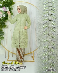 Setelan Kebaya Tunik Kancing 1000 Payet/Kebaya Tunik Busui Mewah Kebaya Modern Kebaya Wisuda Warna S