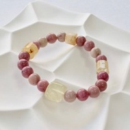 B018七輪調和手串/檸檬晶/黃晶/薔薇輝/天然晶石/能量石/原生態