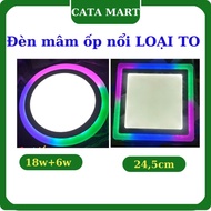 Living room ceiling lamp with colored border, 18w ceiling panel, 6w border