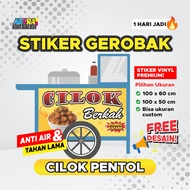Stiker Gerobak Cilok Isi Bakso Ikan Cimol - Ukuran 100 x 50 cm & 100 x 60 cm