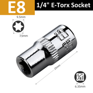 1/4" Ratchet Socket Set Torque wrench Torx Star Female Socket Adapter E Socket Driver Joint Hand Too