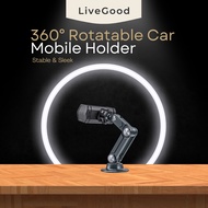 Adjustable 360° Rotating Car Mobile/Handphone Holder (360° Rotating Base, High Quality - Aluminium Alloy)