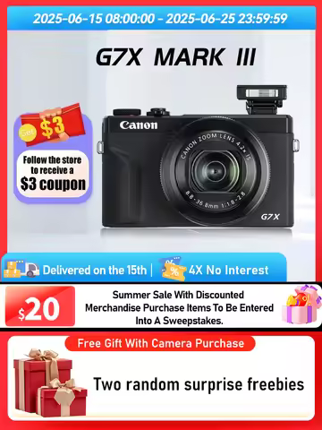 Canon PowerShot G7X Mark II III Portable Small Card Digital Camera Optical Zoom Lens 4K Video Camera