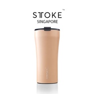 STTOKE [Ivory Chai] LEAKPROOF 16/12 Oz Cup Reusable Shatterproof Ceramic Cup Coffee Tea