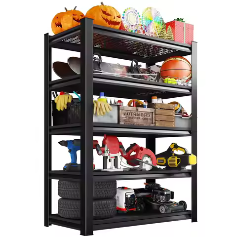 72" H Garage Storage Shelves 5-Tier,Garage Storage System Shelves Adjustable 2000LBS,Storage Shelvin