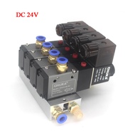 Pneumatic Solenoid Valve 3V210-08 Electromagnetic Valve With Muffler Quick Fitting Base DC12V DC24V