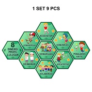 1 Set of 9 Hexagonal Class Display Decorations 8 Profiles Aesthetic Class Room Decorations