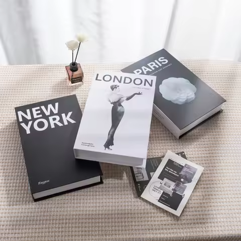 New York Paris London Series Luxury Fake Book Decoration Remote Control Storage Box Fashion Coffee T
